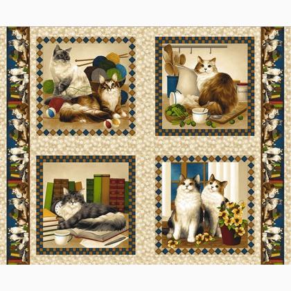 Pannello 4 Paws Cat da Fabri-Quilt Inc. - Cotoni americani Fantasia -  Tessuti, Stoffe, Bordi - Casa Cenina