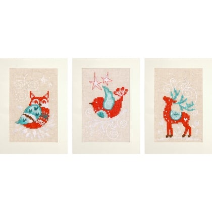 Biglietti Di Natale A Punto Croce.Biglietti Di Auguri Winter Scenes 3 Da Vervaco Natale Kit Punto Croce Kit Casa Cenina